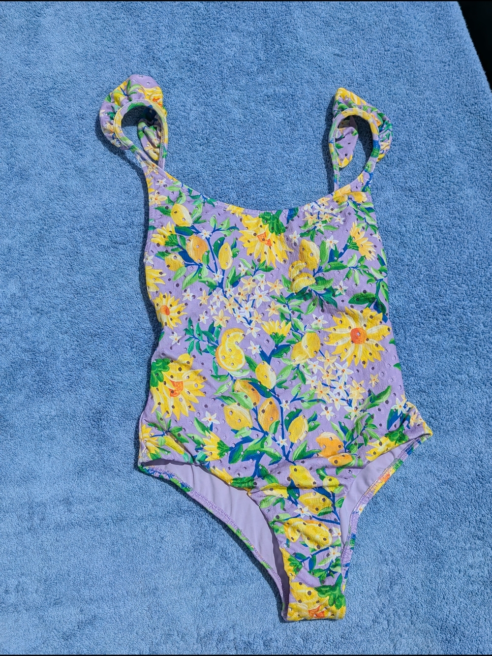 Farm Rio Lemon Drop Low-Back One-Piece Swimsuit - Size XS